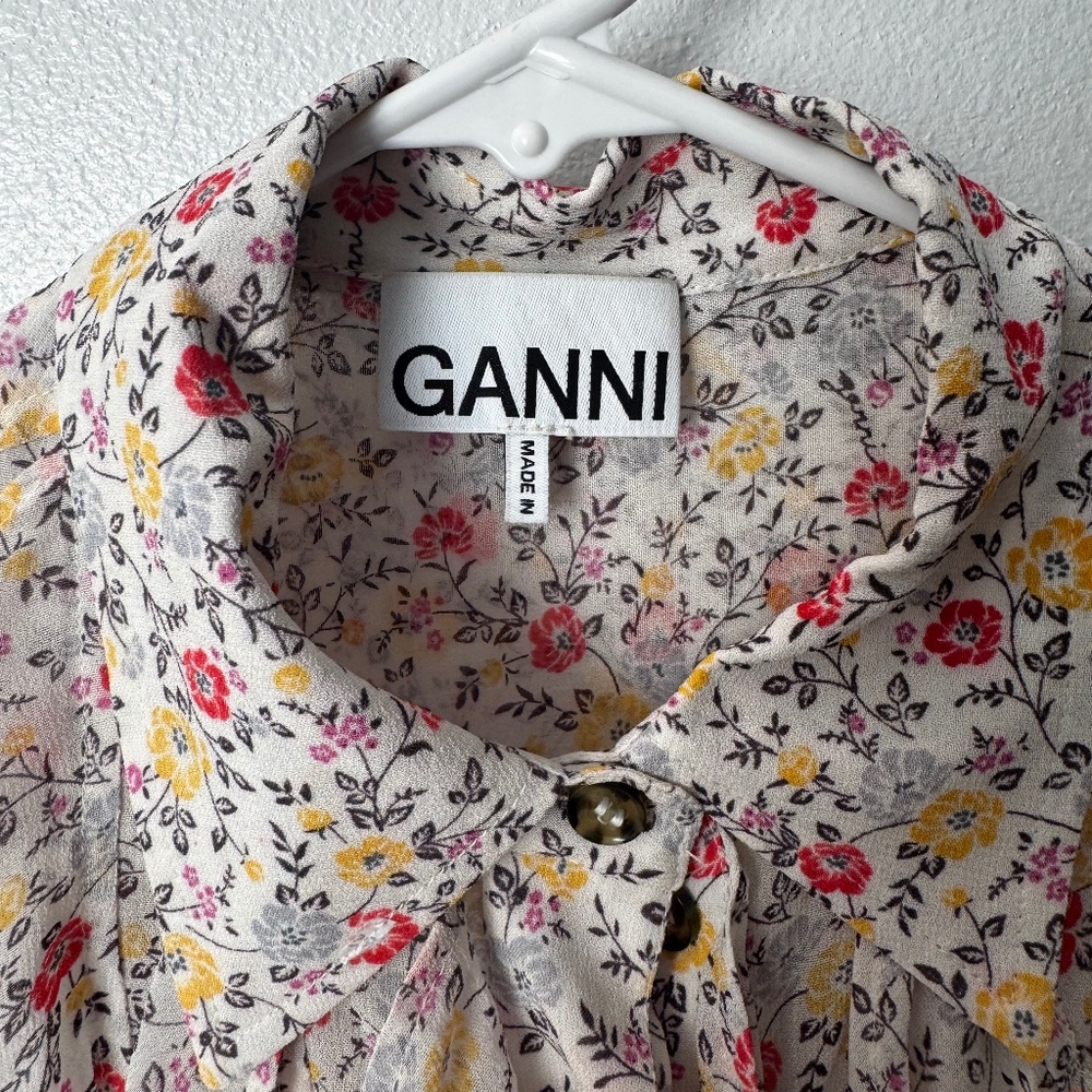 Gianni crepe ruffled blouse